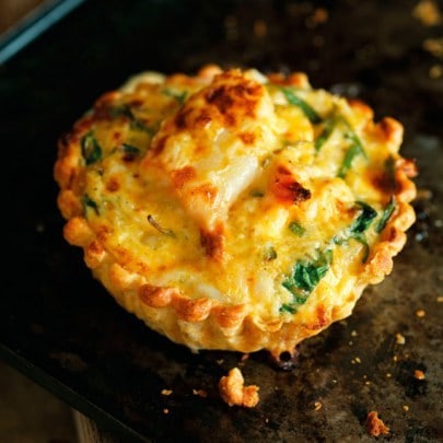 crab and spinach tart